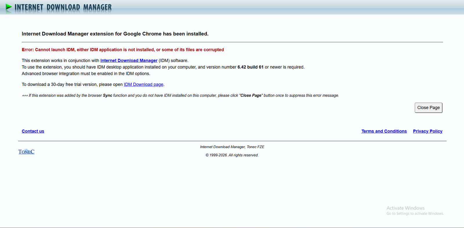 IDM Integration Module Install In Chrome Web Store screenshot