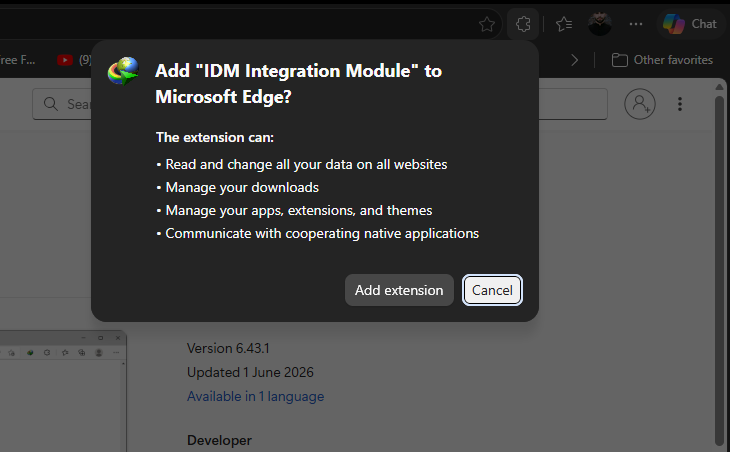 Internet Download Manager Extension For Microsoft Edge screenshot